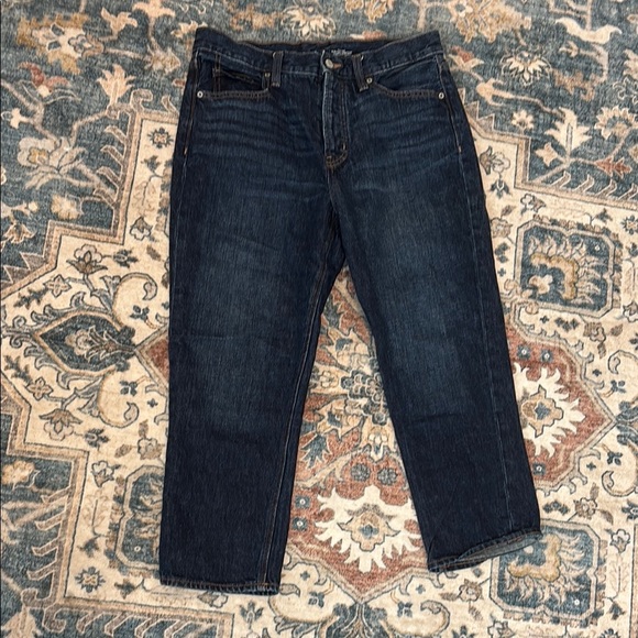 Old Navy 8 Women's High-Rise Dark Blue Slouchy aaaaaaa Straight Leg Jeans - Picture 1 of 8